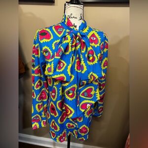 Vibrant Blue and Pink Women's Blouse